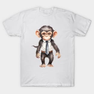 Chimpanzee Wearing a Tie T-Shirt